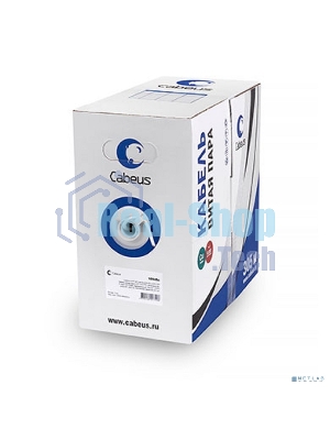 Кабель витая пара Cabeus, LSZH (нг(A)-HFLTx), U/UTP, кат. 5е, проводник Ø 0,5мм, 305м, коробка, тип прокладки: внутри зданий, цвет: серый