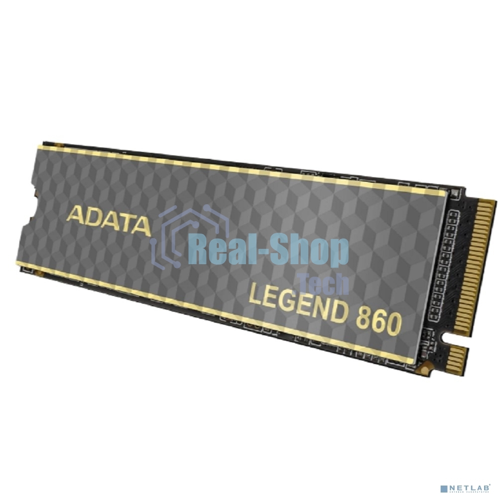 Накопитель SSD ADATA LEGEND 860, 1Tb, PCIe 4.0 x4, 2280, NVMe, R/W 6000/4000, с радиатором