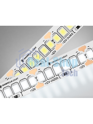 Светодиодная лента Ambrella light GS1502 2835 240Led/ 19.2W m/ 12V IP20 4500K/ 5000*10*1.2mm (2 конт.)