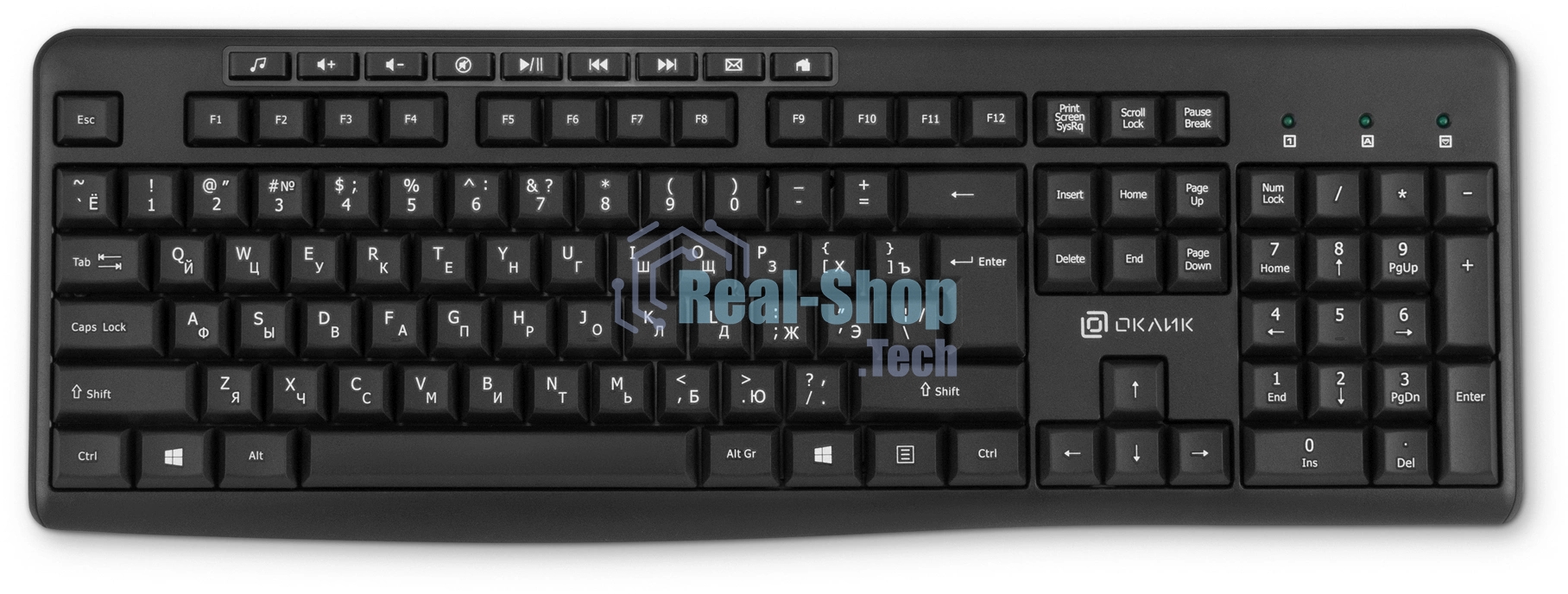 Клавиатура Oklick K225W беспроводная, радиоканал, чёрный