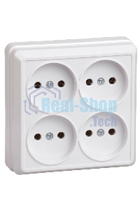 Розетка 4-м ОП Октава 10А IP20 без заземл. белый ИЭК ERO40-K01-10-DC