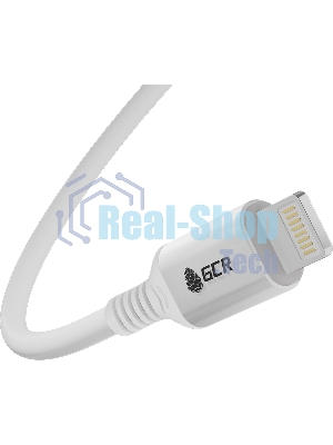 Кабель GCR PREMIUM 3.0m TypeC/Lightning MFI POWER DELIVERY 18 W, быстрая зарядка, белый силикон, AL case белый, белый ПВХ, GCR-53756