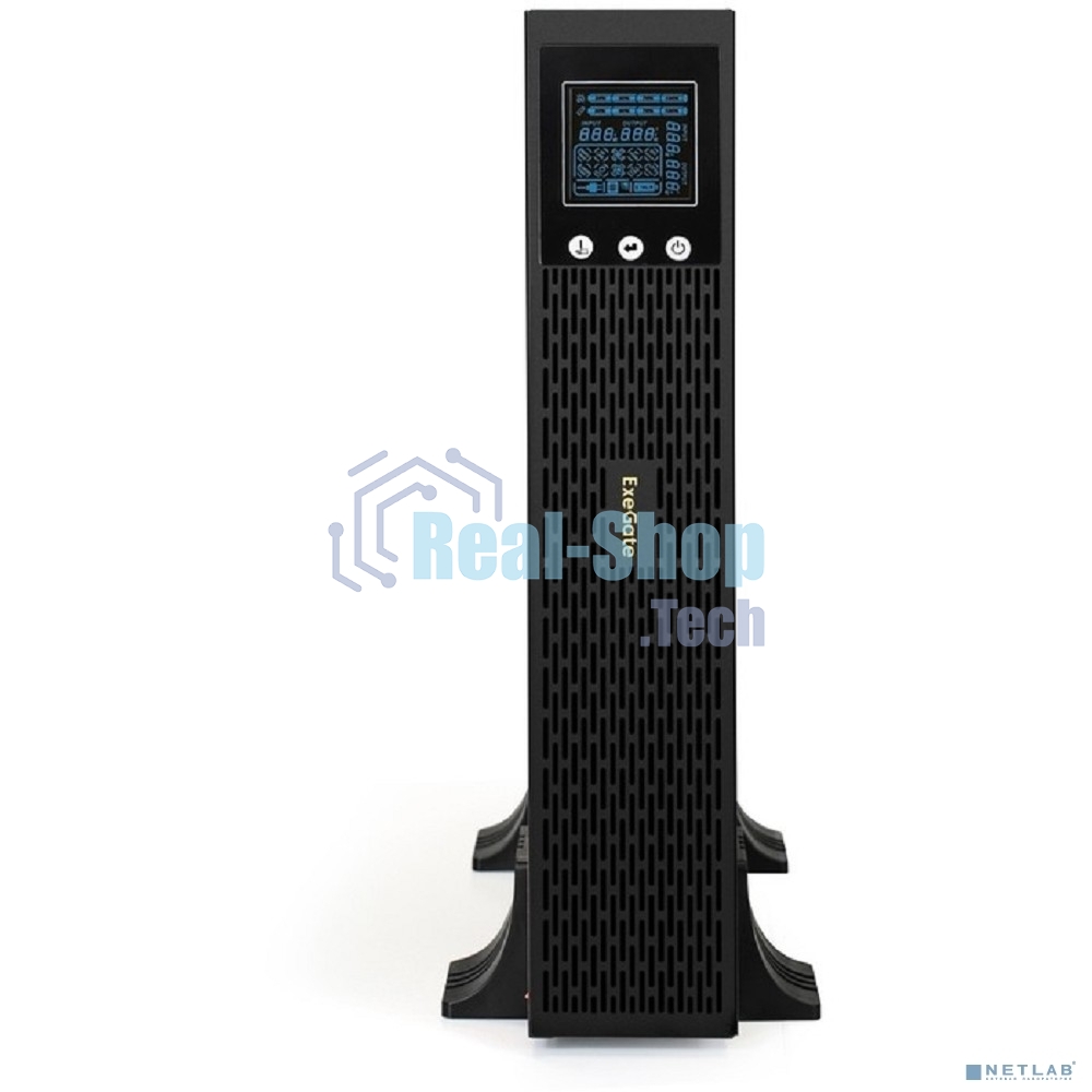 Источник бесперебойного питания Pure Sine Wave ExeGate SinePower UHB-3000.LCD.AVR.1SH.4C13.RJ.USB.2U 3000VA/2400W, LCD, AVR, 1*Schuko+4*C13, RJ45/11, USB, Rackmount 2U/Tower, металлический корпус, черный