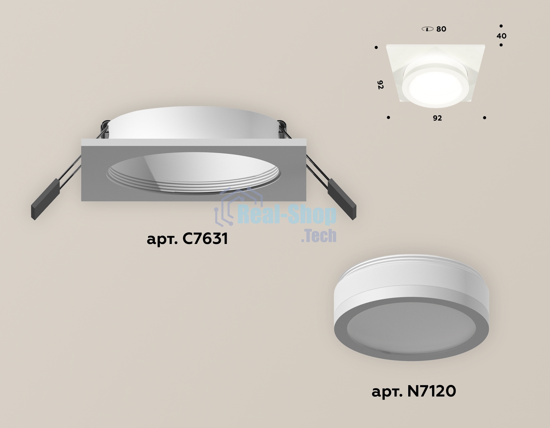 Комплект встраиваемого светильника Ambrella light XC7631041 SWH/FR белый песок/белый матовый MR16 GU5.3 (C7631, N7120)