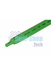 Термоусаживаемая трубка Rexant 10,0/5,0 мм, зеленая, упаковка 50 шт. по 1 м