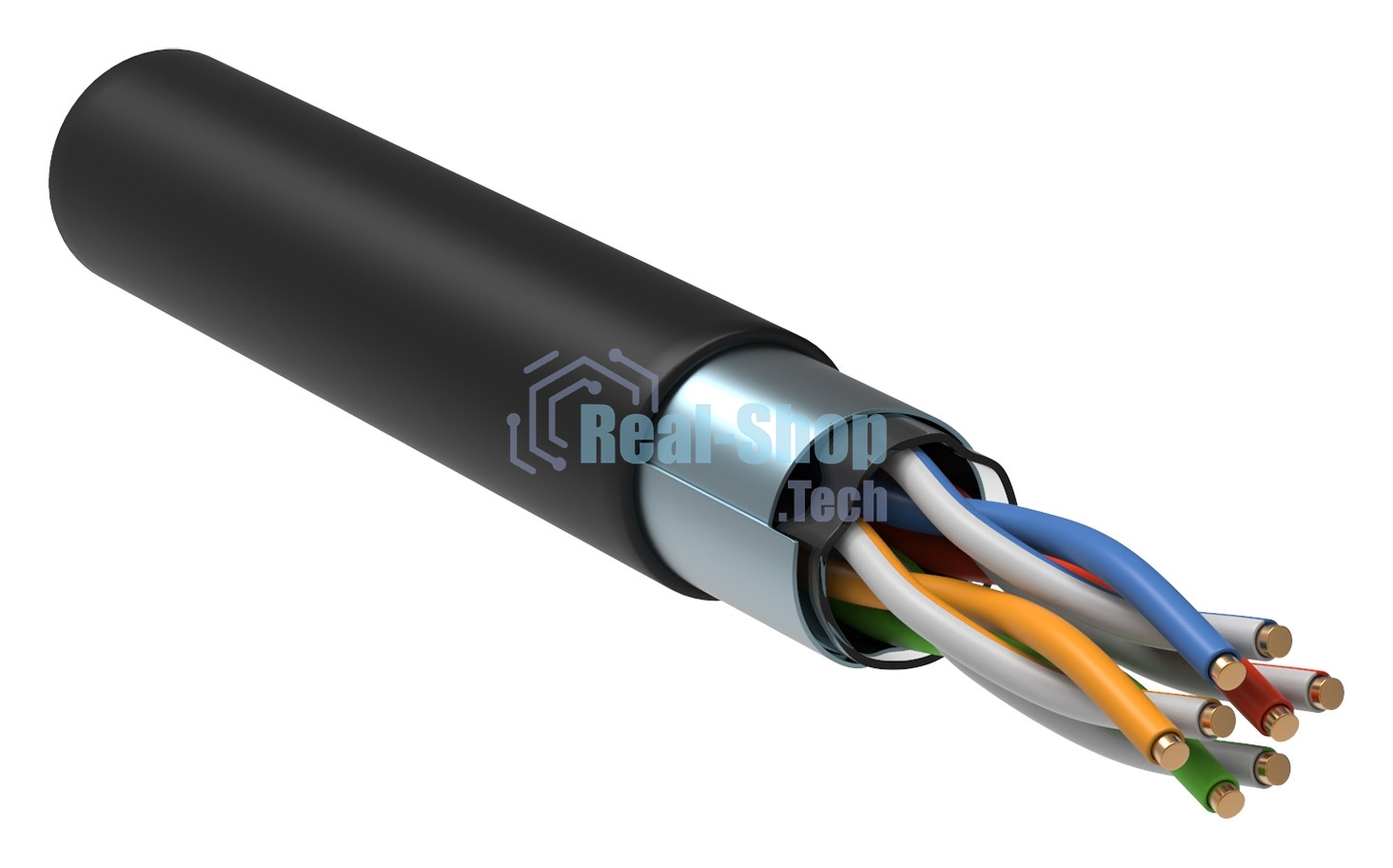 Кабель связи витая пара F/UTP кат. 5E 4 пары LDPE 1м черный GENERICA ITK BC3-C5E04-339-305-G