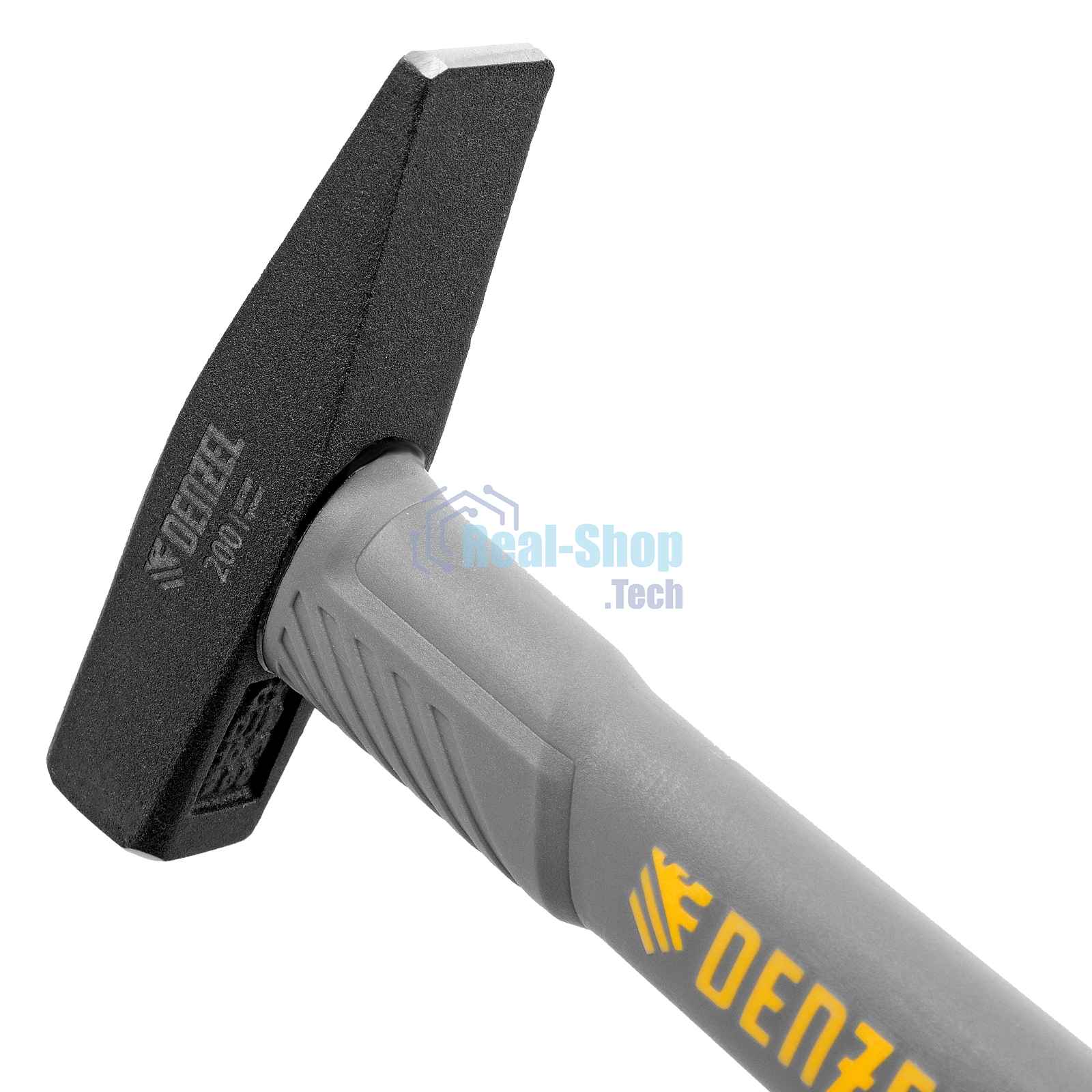 Молоток слесарный Denzel 200 г, кованый, фибергласовая рукоятка c TPR покрытием