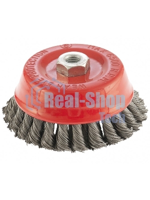 Щетка для УШМ, 125 мм, М14, Чашка, двухрядная, крученая проволока 0,5 мм Matrix