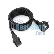 Кабель питания Cablexpert PC-186-1.5-3M, Schuko-C13, 3x1.5мм2, 10A, с заземлением, медь, 3м, черный, пакет