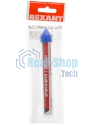 Припой с канифолью Rexant 20гр. d=1.0мм (Sn60 Pb40 Flux 2.2%)