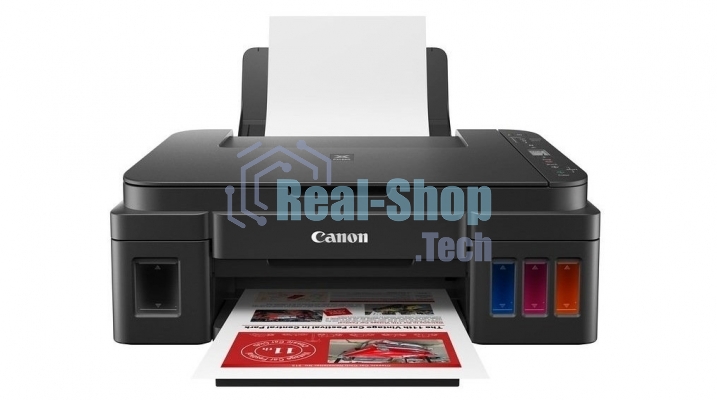 МФУ струйное Canon PIXMA G3410 (2315C009), A4, цветное, печ. 8.8 стр/мин (ч/б) 5 стр/мин (цвет), скан. до 19 стр/мин., 4800x1200 dpi (принтер) 1200х600 dpi (сканер), USB, Wi-Fi