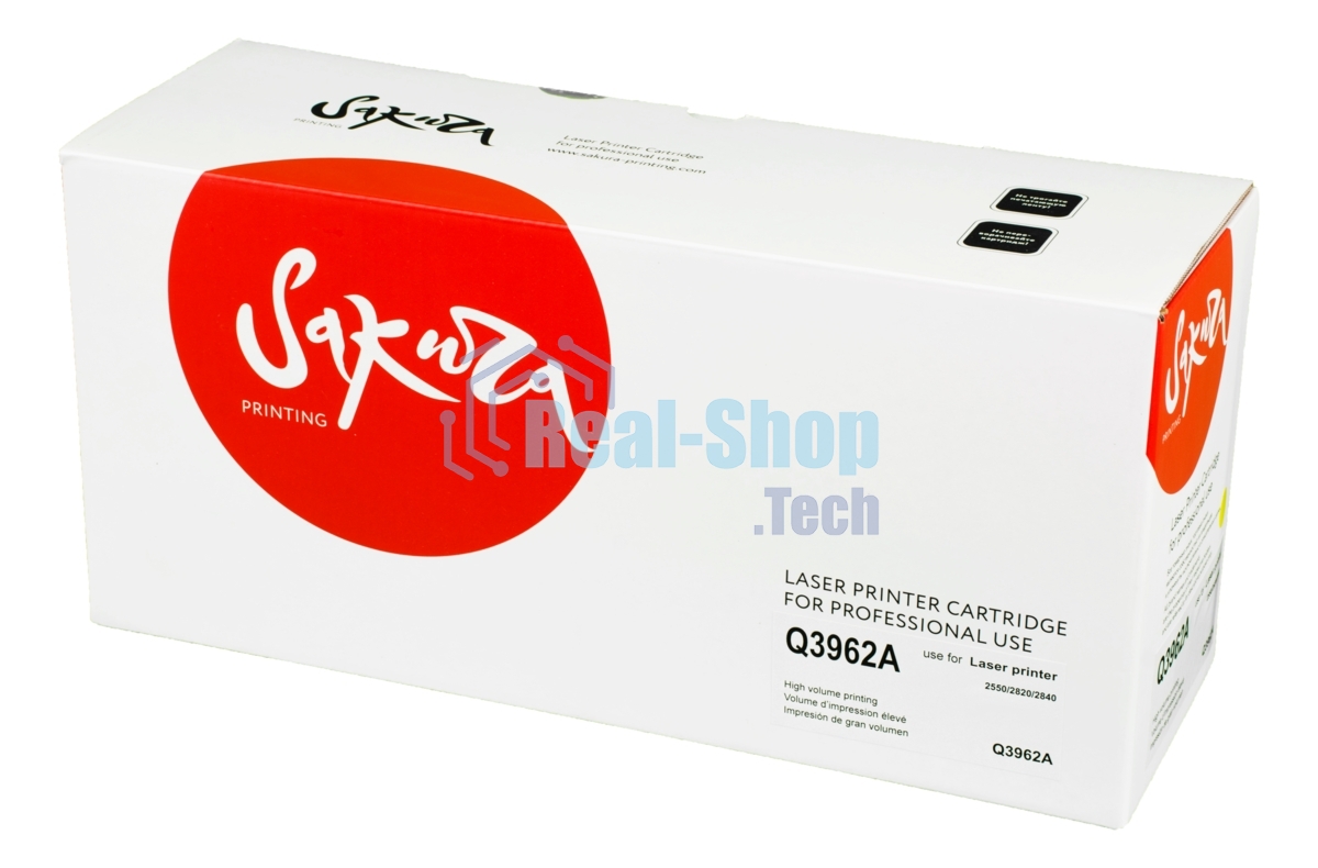 Картридж лазерный Sakura Q3962A для HP LJ 2550/2550L/2550LN/2550N/2820/2840/3000/3000DN/3000DTN/3000N, желтый 4000 к.