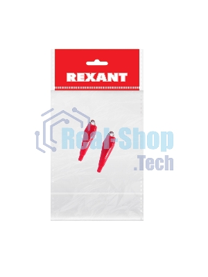 Зажим крокодил в изоляторе Rexant, длина 56 мм, ток 5A, 2 шт., пакет БОПП