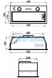 Вытяжка встраиваемая Maunfeld THAMES 601PM белый, 60 см, 850 куб. м/ч, 44 дБ