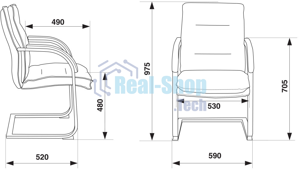 Кресло офисное Бюрократ T-9927SL-LOW-V слоновая кость, кожа, низк.спин. полозья, металл хром