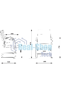 Кресло офисное Бюрократ T-9927SL-LOW-V слоновая кость, кожа, низк.спин. полозья, металл хром