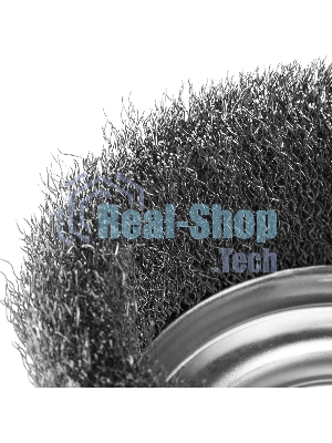 Щетка для УШМ Сибртех 125 мм М14, чашка, витая проволока 0,3 мм