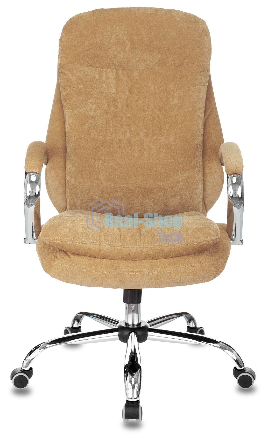 Кресло руководителя Бюрократ T-9950SL Fabric горчичный Velvet 73, крестовина металл хром