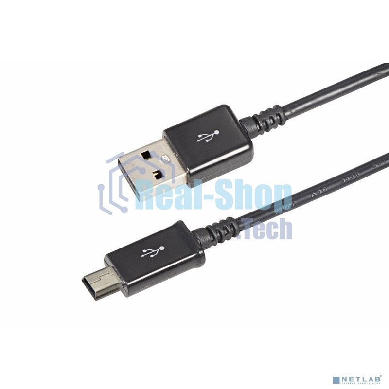 Кабель USB Rexant miniUSB длинный штекер 1 м черный