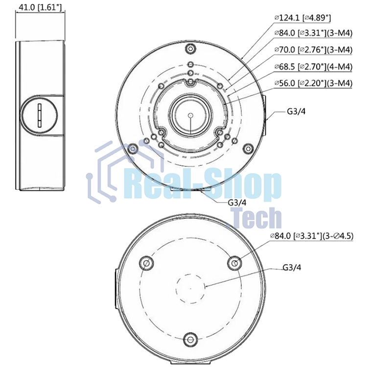 Монтажная коробка Dahua DH-PFA130-E IP66, IK10 Совместима: для bullet, eyeball
