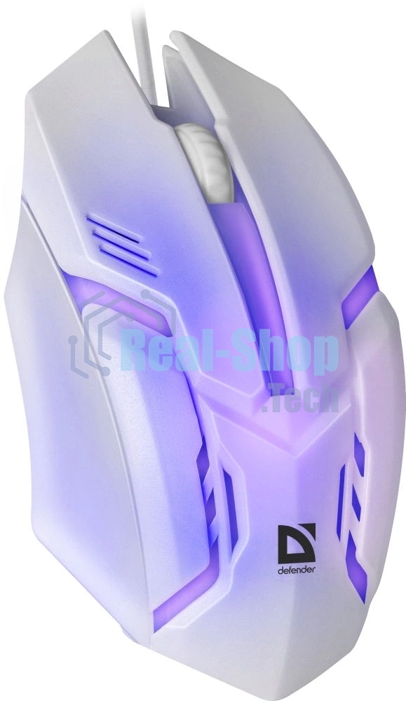 Мышь проводная Defender Cyber MB-560L белый, 1200 dpi, USB, кнопки - 3