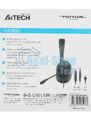 Гарнитура A4Tech Fstyler FH100U чёрный, проводная