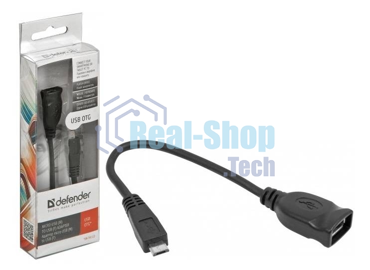 Кабель-переходник Defender microUSB (M) - USB (F)/для подкл. устр. USB Flash, HDD, мыши, и и т.д./поддерж. режим OTG.