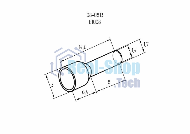 Наконечник штыревой втулочный изолированный Rexant F-8 мм 1 мм² (НШВи 1.0-8) красный