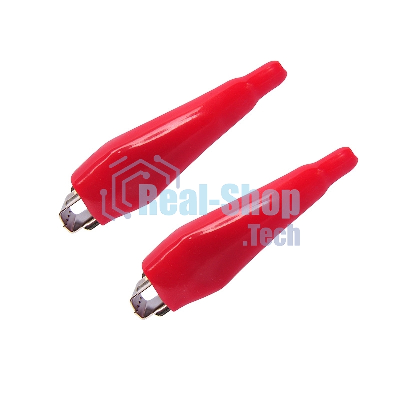 Зажим крокодил в изоляторе Rexant, длина 56 мм, ток 5A, 2 шт., пакет БОПП