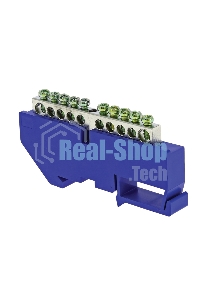 Шина нулевая N 6х9 10 отвер. никель син. изолятор на DIN-рейку PROxima EKF sn1-63-10-d