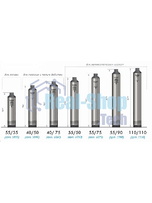 Насос скважинный центробежный ВОДОМЕТ 55/90 ок (обратный клапан в комплекте)