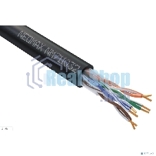 Кабель NEOMAX NM711032 U/UTP cat.5e 4x2x0.46, 25 AWG, Медь, внешний, PE, 305м, черный