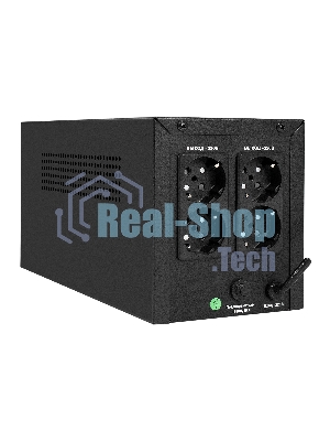 Источник бесперебойного питания ExeGate Power NB-2200.LED.AVR.4SH (2200VA/1300W, LED, AVR, 4*Schuko, батарея 12V 9Ah - 2 шт., металлический корпус, Black)