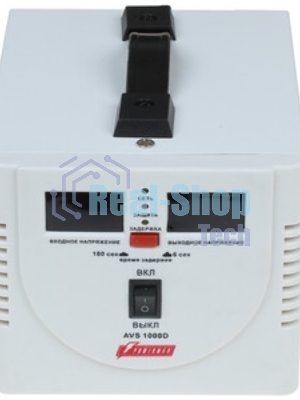 Стабилизатор напряжения Powerman AVS-D Voltage Regulator 1000VA, Digital Indication, 2x Schuko Outlets, 1m Power Cord, 230V, 1 year warranty, белый