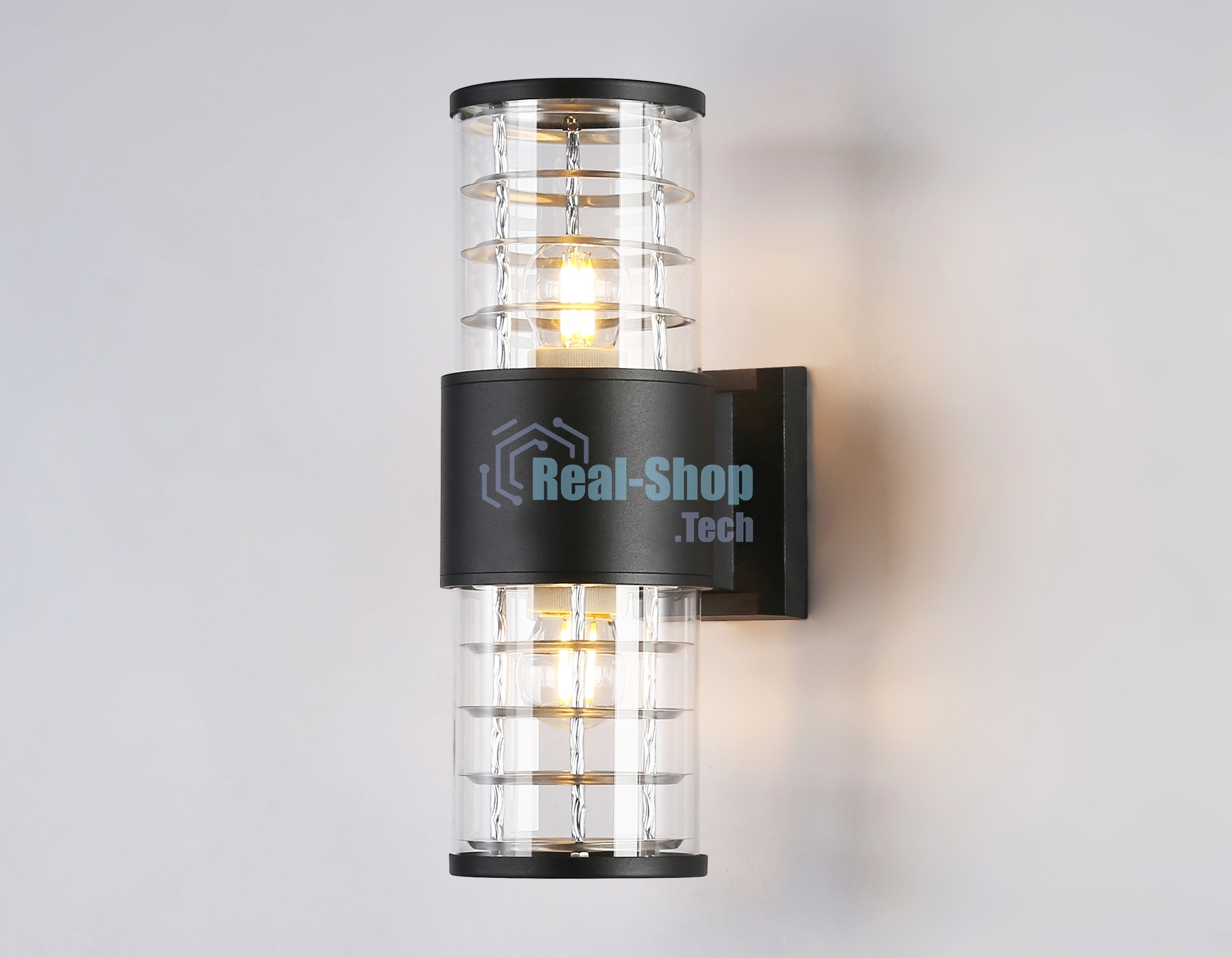 Светильник Ambrella light ST2525/2 BK/CL черный/прозрачный IP54 E27/2 max 40W 305*110*155
