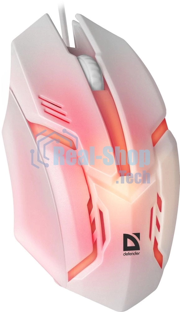 Мышь проводная Defender Cyber MB-560L белый, 1200 dpi, USB, кнопки - 3