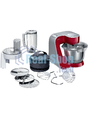 Кухонный комбайн Bosch MUM58720 1000Вт красный/серебристый