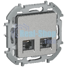 Inspiria Алюминий Розетка компьютерная 2-я RJ45 кат.5Е UTP  | 6738371 | IEK
