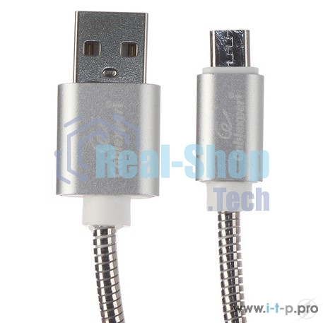 Кабель USB2.0 Cablexpert CC-G-mUSB02S-0.5M, AM/microB, серия Gold, длина 0.5м, серебро, блистер
