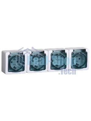 Розетка IEK ERMP42-K03-16-54-EC РСб24-3-ГПБд роз 4м с з/к о/у IP54 (дымчатый) ГЕРМЕС PLUS