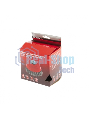 Щетка для УШМ, 125 мм, М14, Чашка, двухрядная, крученая проволока 0,5 мм Matrix