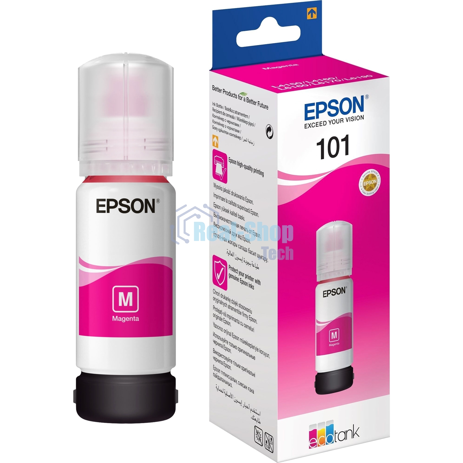 Чернила Epson L101 C13T03V34A пурпурный (70 мл) для Epson L4150/L4160/L6160/L6170/L6190