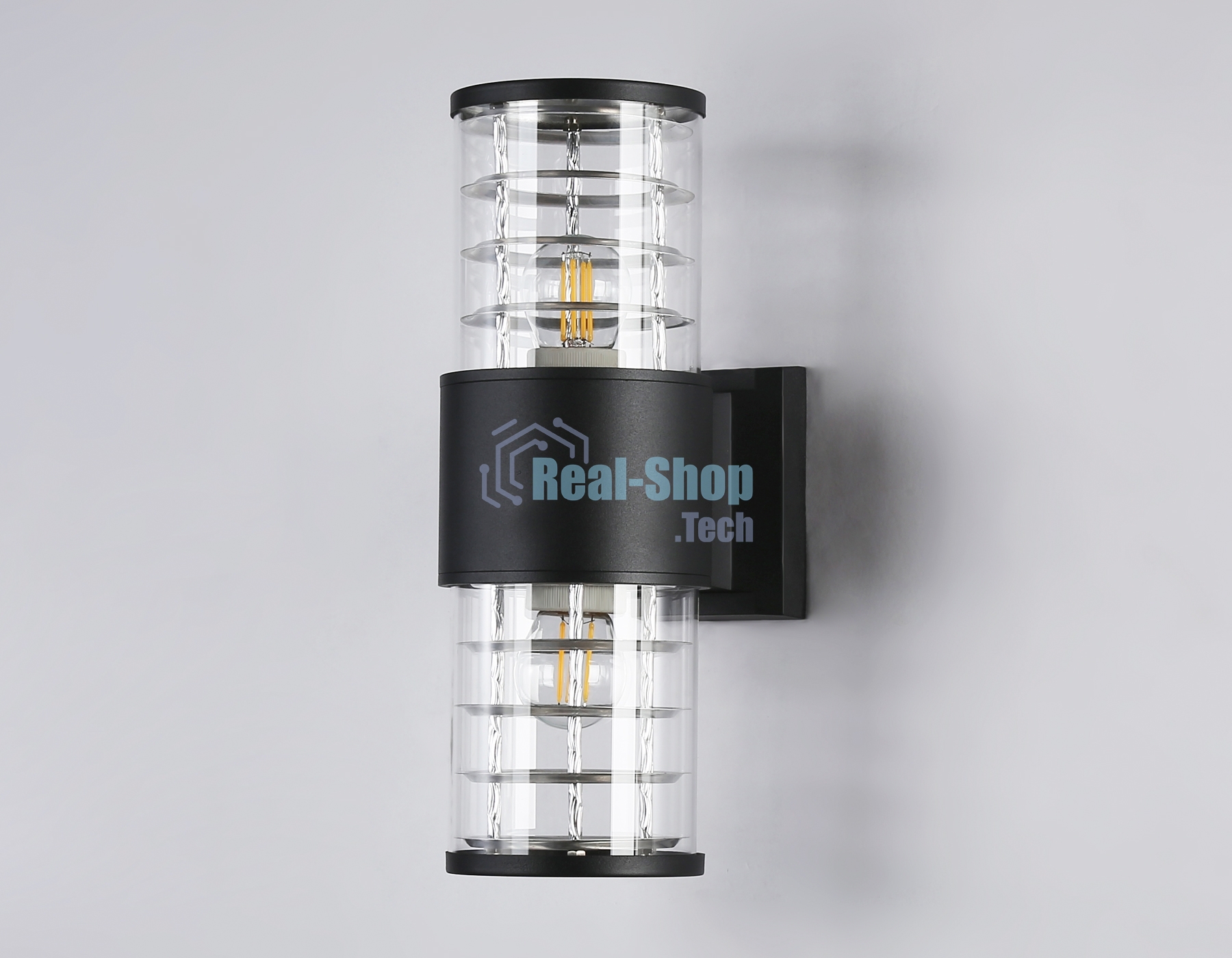 Светильник Ambrella light ST2525/2 BK/CL черный/прозрачный IP54 E27/2 max 40W 305*110*155