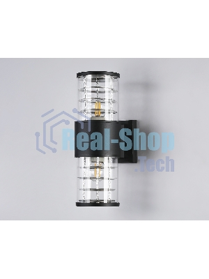 Светильник Ambrella light ST2525/2 BK/CL черный/прозрачный IP54 E27/2 max 40W 305*110*155