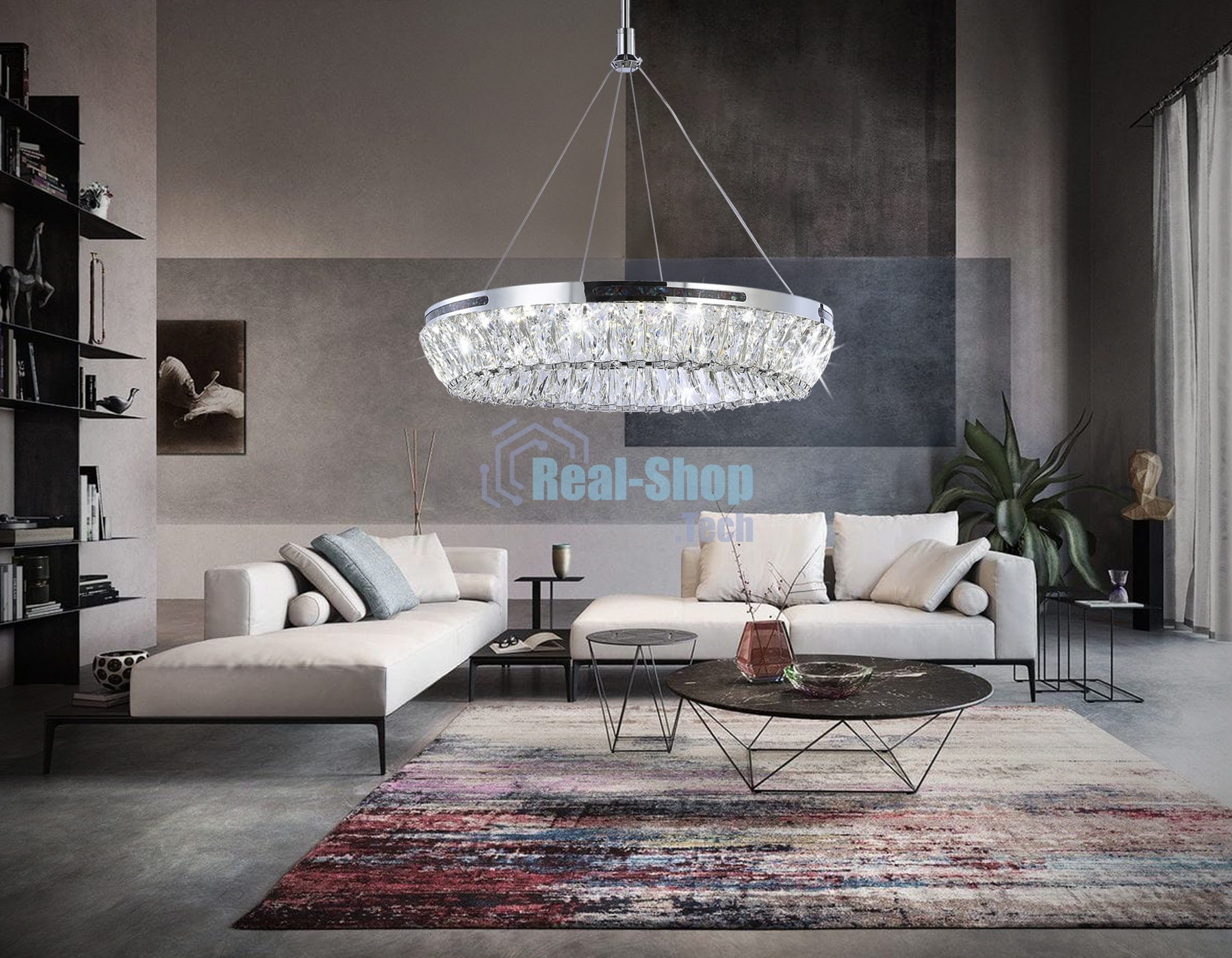 Светильник Ambrella light TR5022 CH/CL хром/прозрачный 3000K/4200K/6400K 47W D500*540 (Без ПДУ)