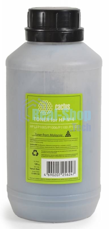 Тонер для принтера Cactus CS-THP4-120 черный (флакон 120гр) HP LJ P1005/P1006/P1100/P1102