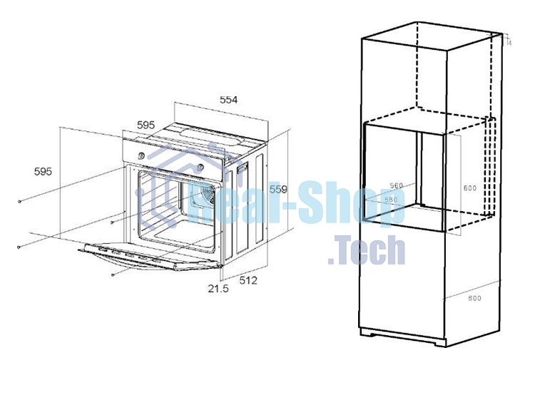 Духовой шкаф электрический Maunfeld EOEM.589B черный/серебристый, встраиваемый