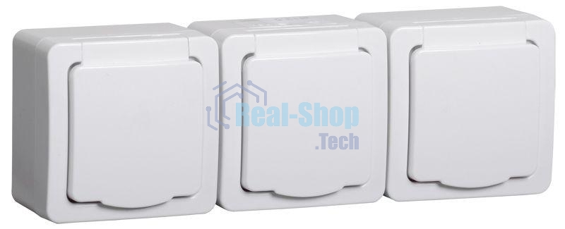 Розетка Iek ERMP32-K01-16-54-EC РСб23-3-ГПБб роз 3м с з/к о/у IP54 (белый) ГЕРМЕС PLUS