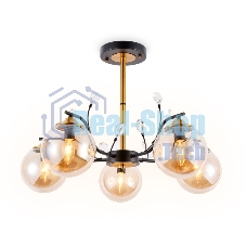 Светильник Ambrella light TR9072/5 BK/TI черный/янтарь E14 max 40W D620*420