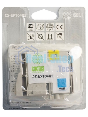 Картридж струйный Cactus CS-EPT0485 светло-голубой (14,4 мл) для Epson Stylus Photo R200/R220/R300/R320/R340/RX500/RX600/RX620/RX640